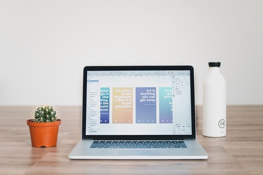 Laptop displaying social media calendar comparing scheduling tools
